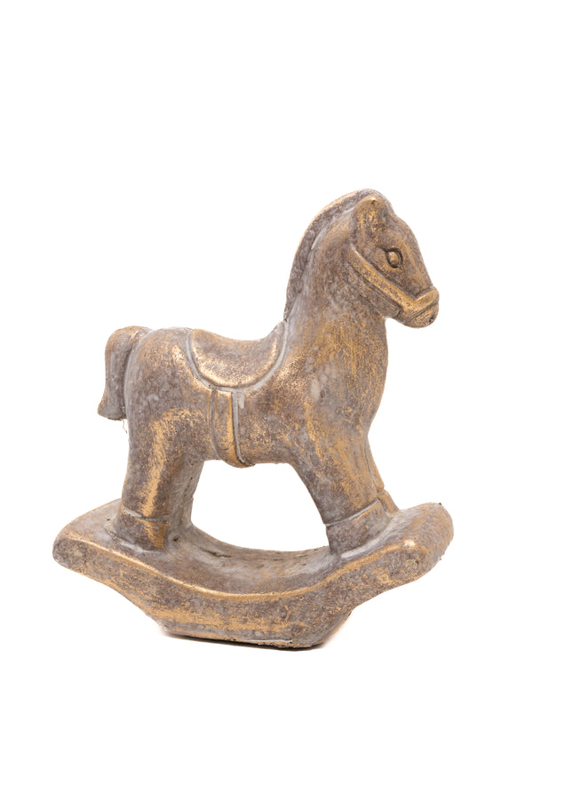 Statuetă Cal Balansoar Vintage – Decor de Crăciun