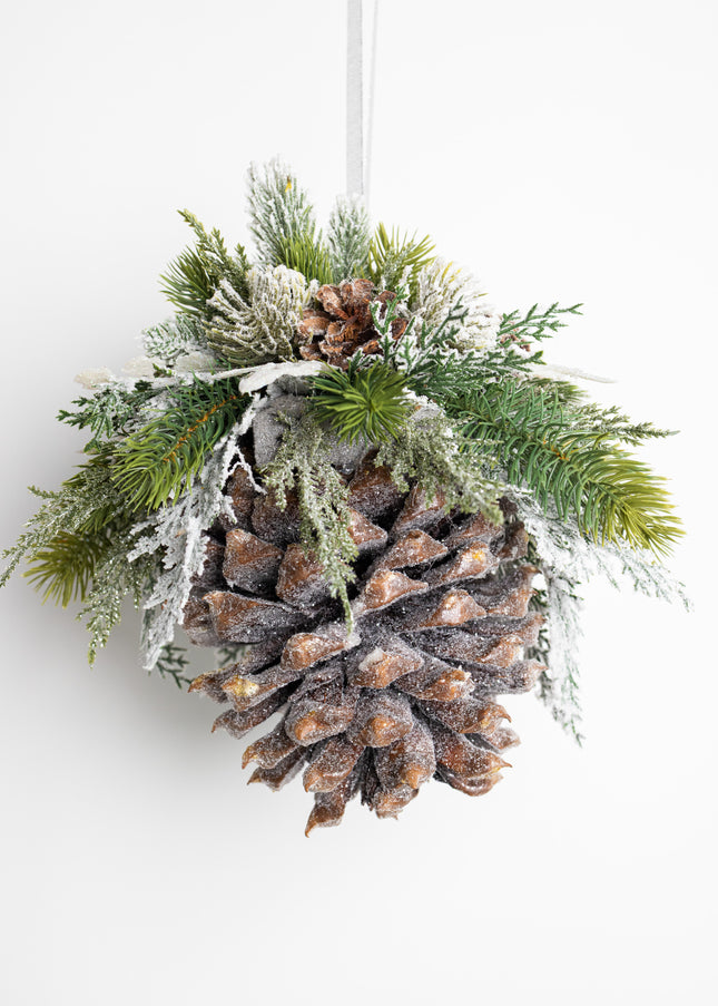 Ornament de Crăciun Premium „Snowy Giant Pinecone”