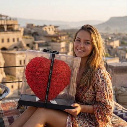 Aranjament de Lux Inima „Red Passion Heart” Artizanal