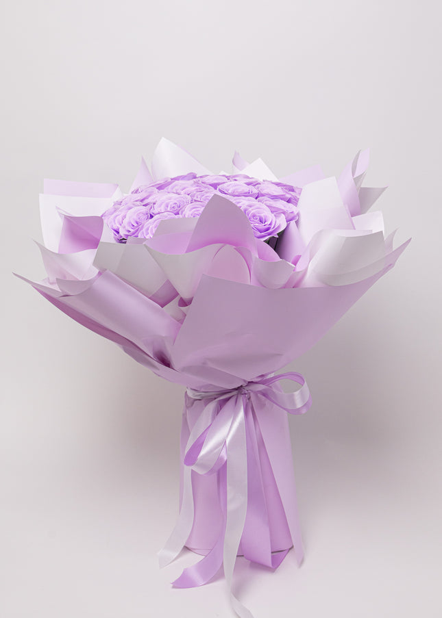 Buchet Gigant "Lavender Dream" cu 59 Trandafiri Mov Pastel