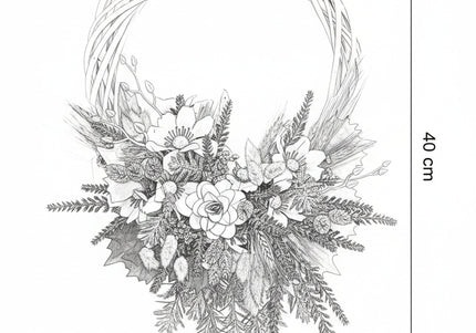 Coroniță Handmade „Spring Breeze” – Aranjament pe Bază de Răchită Albă cu Flori Pastelate