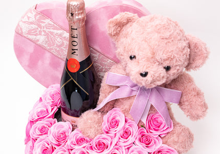 Aranjament de Lux Inima Catifea „L'Amour de Moët”
