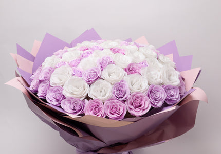 Buchet de Lux „Lavender Diamond Bouquet” cu 101 Trandafiri Imperiali