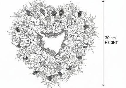 Coroniță florală „Lavender Heart” – decor elegant cu flori mov și accente pastel