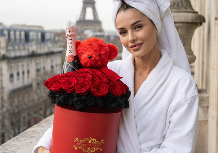 Aranjament de Lux „Eternal Crimson” cu Moët și Catifea