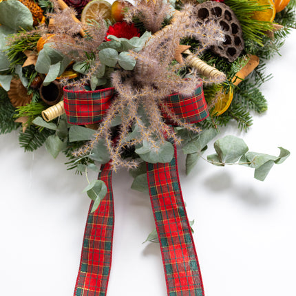 Coroniță Crăciun "Artisan Botanical" cu Flori din Lemn