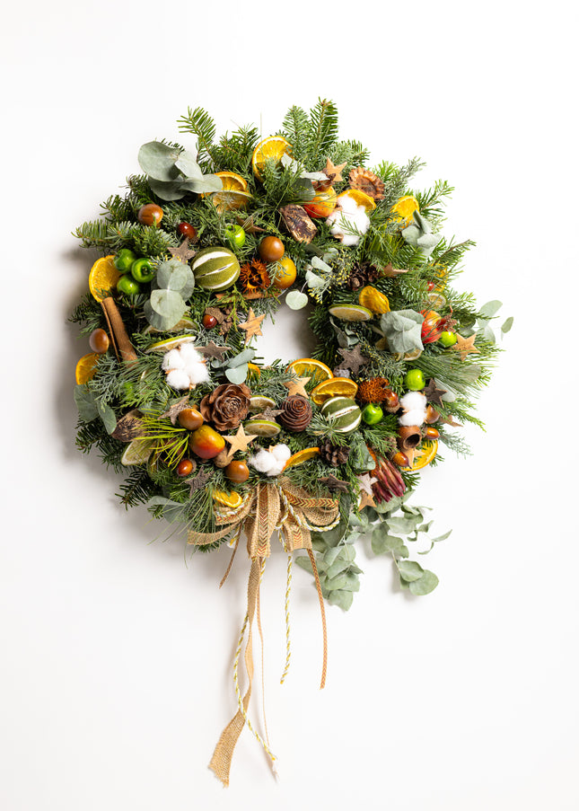 Coroniță Crăciun "Eucalyptus & Cotton" Brad Nobilis