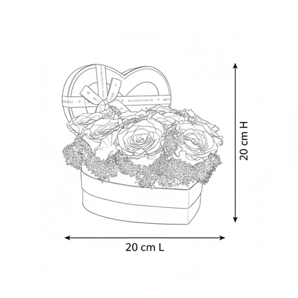 Aranjament Inimă Lux, 11 Trandafiri Criogenați Roșii