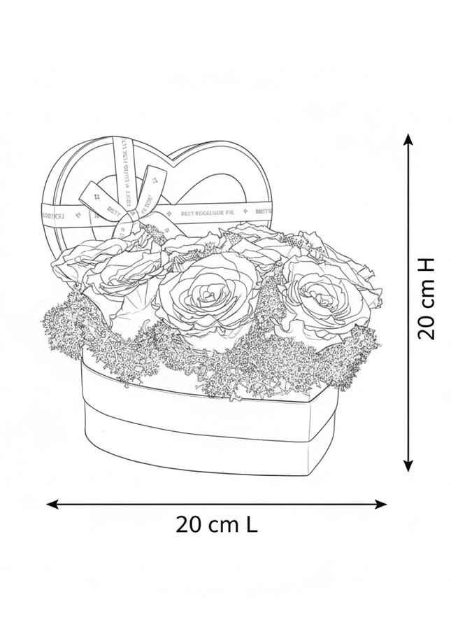 Aranjament Inimă Lux, 11 Trandafiri Criogenați Roșii