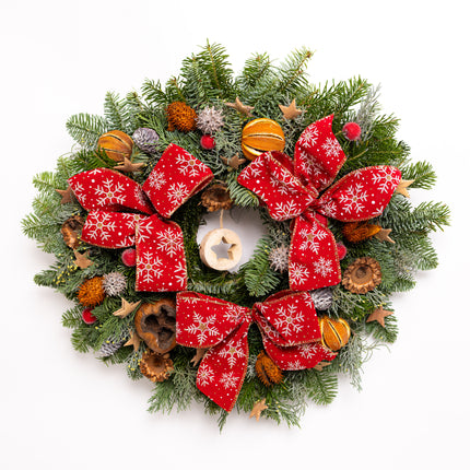 Coroniță Crăciun "Starry Red Joy" din Brad Nobilis