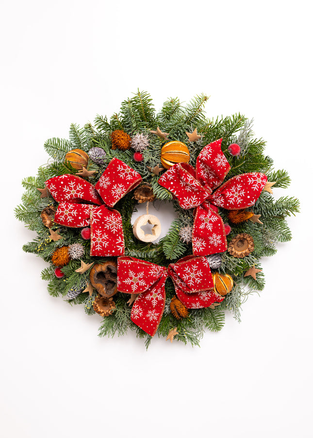 Coroniță Crăciun "Starry Red Joy" din Brad Nobilis