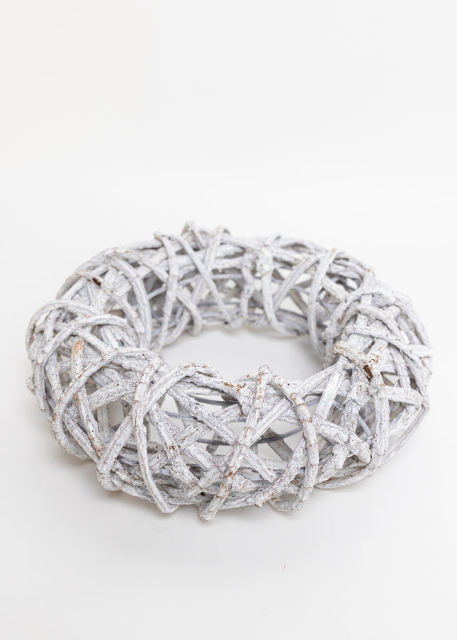 Coroniță din Răchită Albă Împletită – Bază Decorativă Naturală pentru Aranjamente Handmade