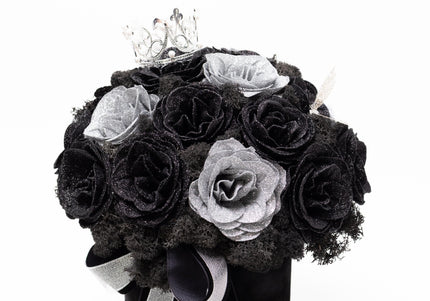 Aranjament de Lux "Silver Onyx Majesty" cu Coronetă Imperială