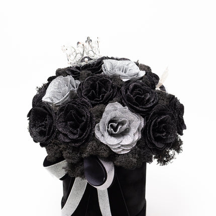 Aranjament de Lux "Silver Onyx Majesty" cu Coronetă Imperială