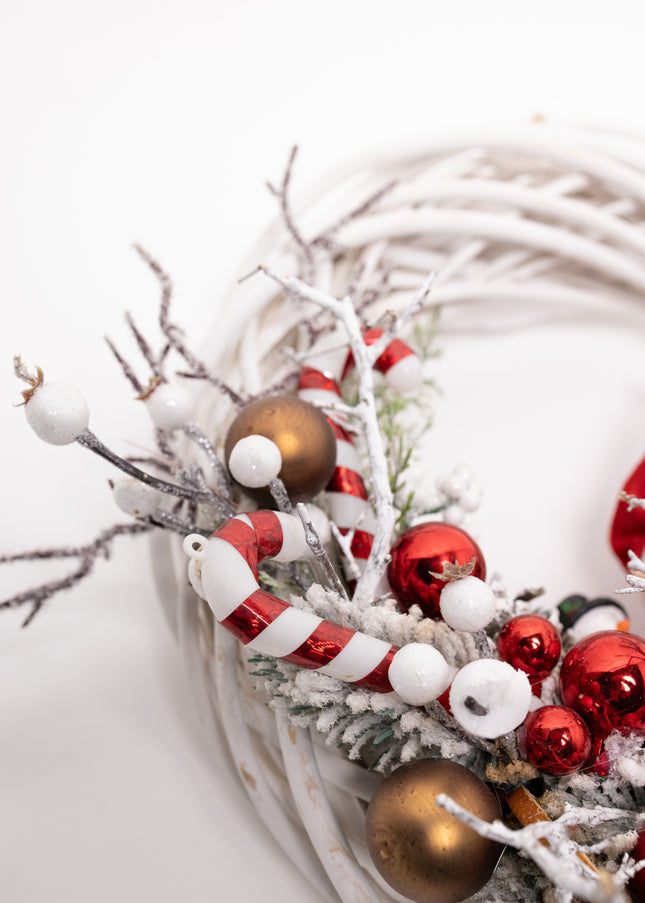 Coroniță Crăciun "Playful Elf" pe Lemn Natural Alb