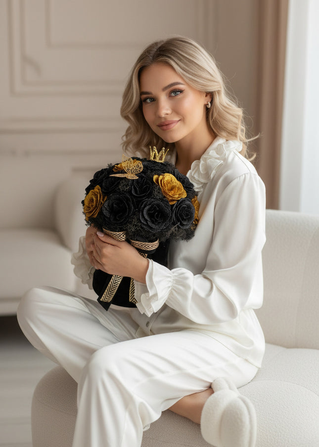 Aranjament de Lux "Golden Onyx Majesty" cu Coronetă Imperială