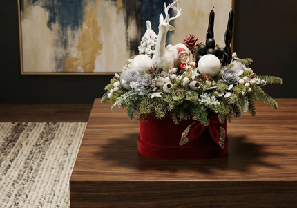 Aranjament Festiv „Nordic Frost & Velvet Cerf”