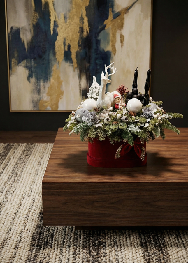 Aranjament Festiv „Nordic Frost & Velvet Cerf”