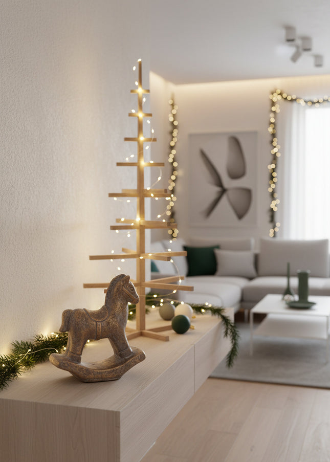 Statuetă Cal Balansoar Vintage – Decor de Crăciun
