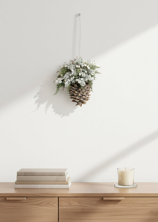 Ornament de Crăciun Premium „Frosty White Pinecone”