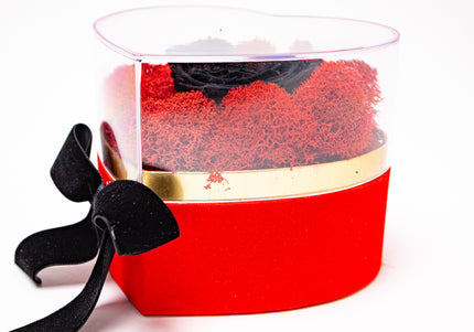 Aranjament de Lux "Midnight Heart" cu Trandafir Criogenat