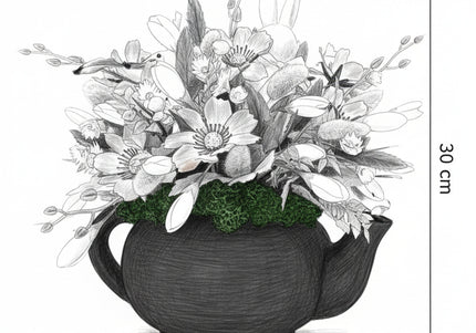 Aranjament de Paște „Spring Teapot” – decor floral în ceainic cu accente naturale