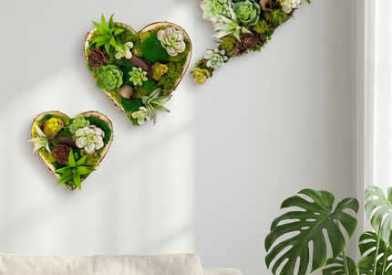 Set 3 tablouri decorative „Green Heart”