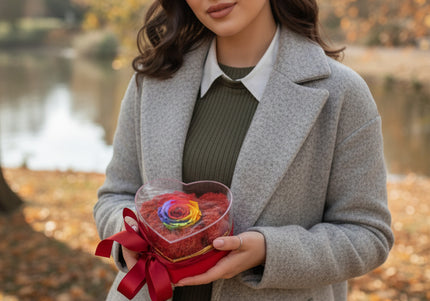 Aranjament de Lux „Eternal Rainbow” în Inimă de Cristal