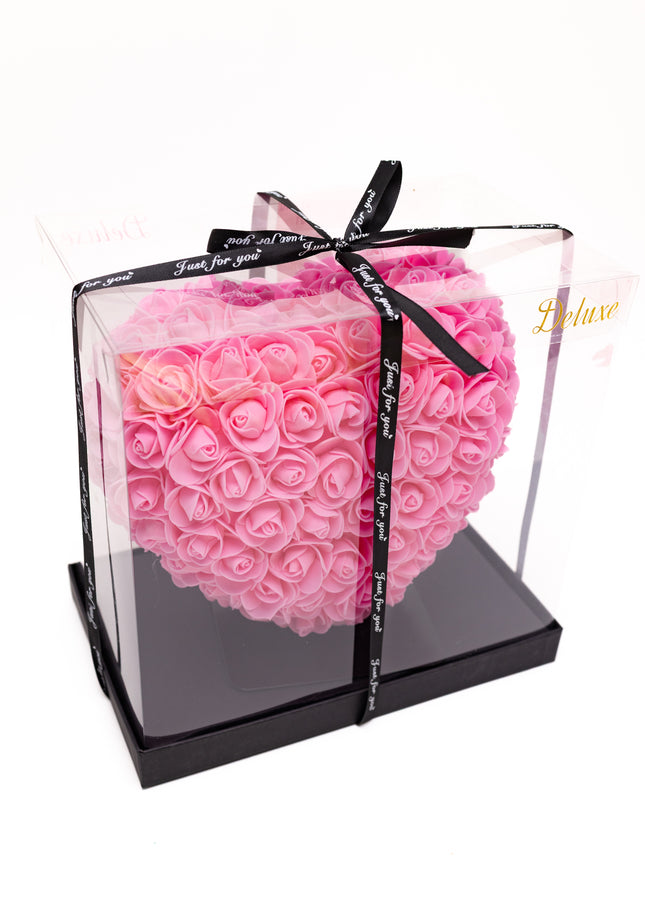 Aranjament de Lux Inima „Pink Velvet Heart” Artizanal