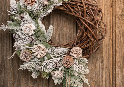 Coroniță de Crăciun Artizanală „Woodland Heart & Snowy Vines”