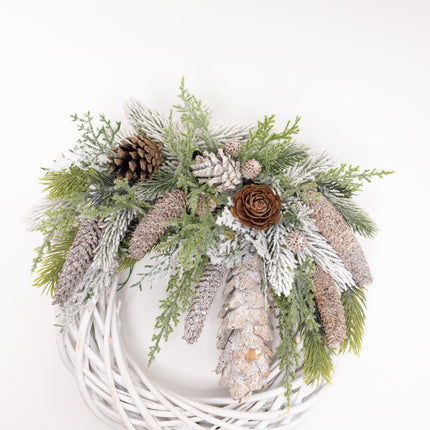 Coroniță Crăciun "Winter Forest" pe Lemn Natural Alb