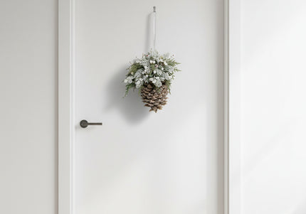 Ornament de Crăciun Premium „Frosty White Pinecone”