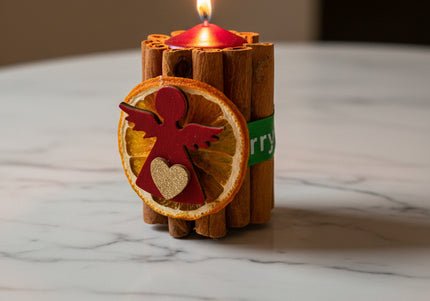 Lumânare Decorativă Artizanală „Cinnamon Angel Glow”