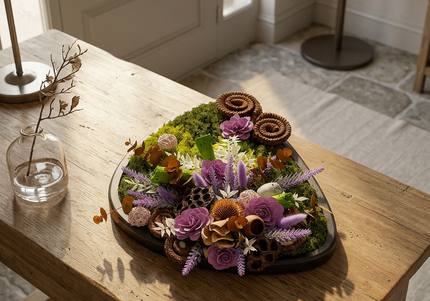 Tablou decorativ „Lavender Woods” – compoziție în tonuri de mov și verde