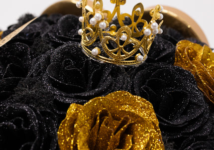 Aranjament de Lux "Midnight Royalty Heart" cu Coronetă