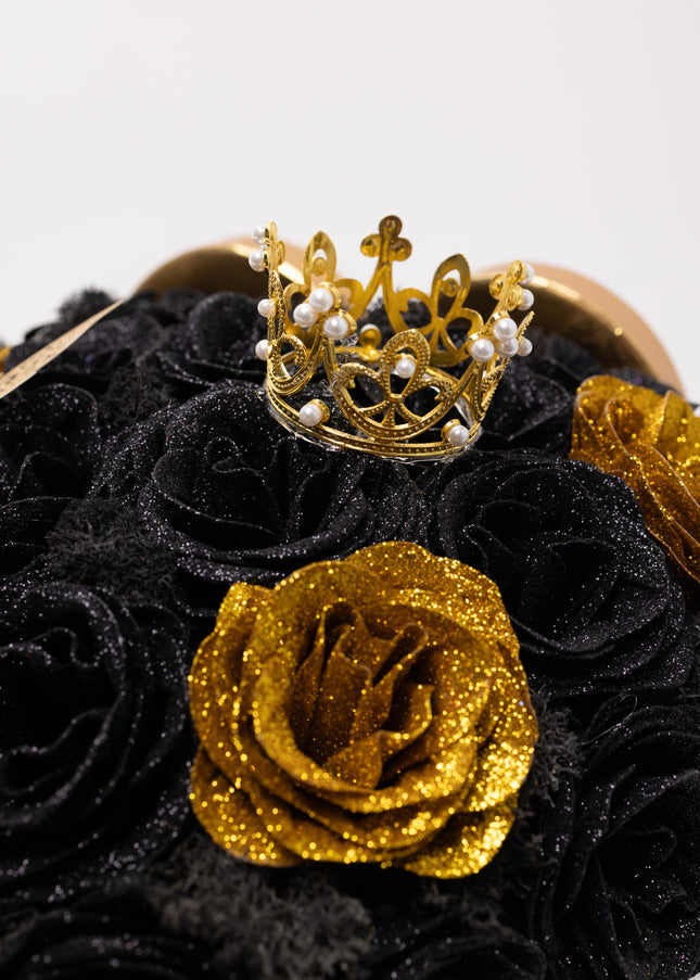 Aranjament de Lux "Midnight Royalty Heart" cu Coronetă