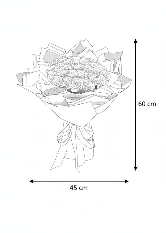 Buchet Gigant "Pink Majesty" cu 59 Trandafiri Roz Orchid