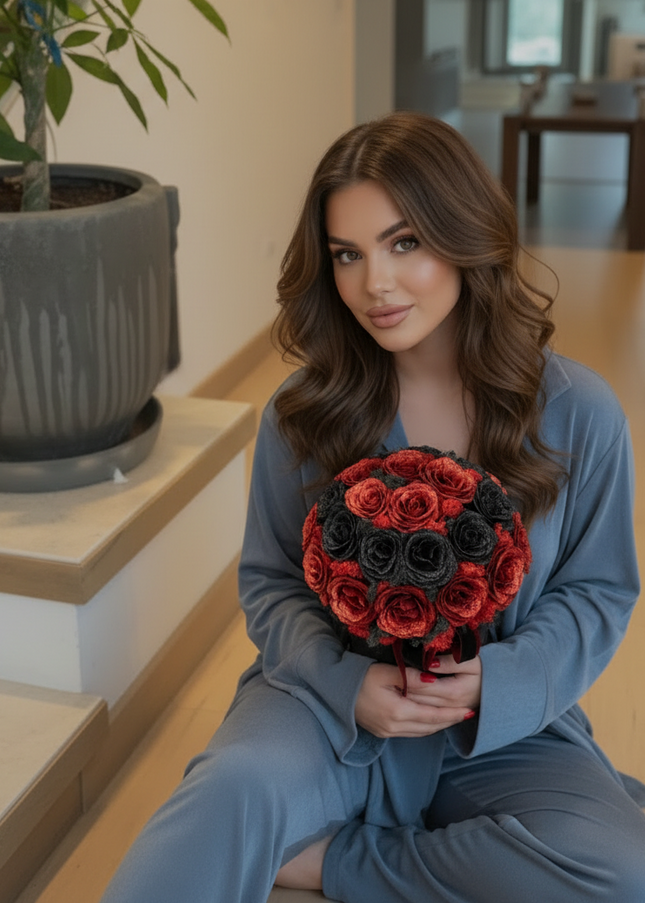 Aranjament de Lux Bordeaux „Midnight Garnet Radiance”