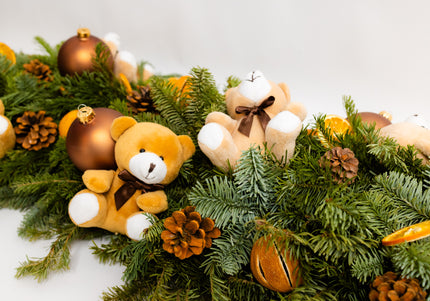 Ghirlandă de Crăciun Artizanală „Teddy Bear’s Festive Trail”