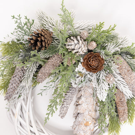 Coroniță Crăciun "Winter Forest" pe Lemn Natural Alb