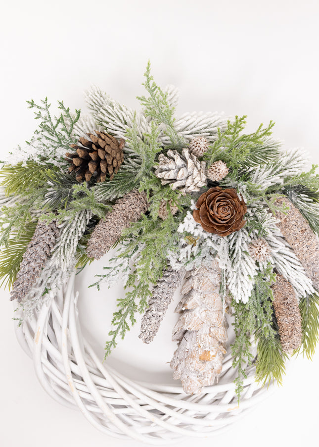 Coroniță Crăciun "Winter Forest" pe Lemn Natural Alb