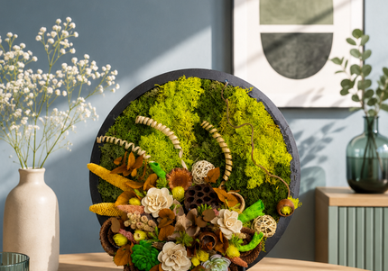 Tablou decorativ „Nature Essence” – compoziție în tonuri de verde și crem
