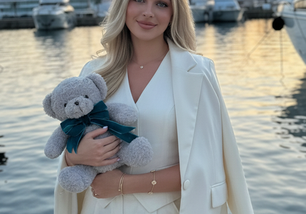 Jucărie de Lux „Silver Mist Hug” – Ediție Boutique 30 cm