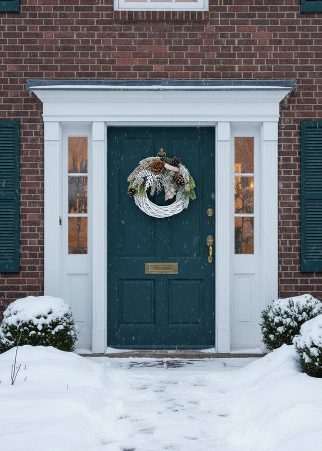 Coroniță Crăciun "Nature's Whisper" pe Lemn Împletit