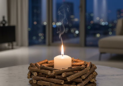Coroniță Rustică din Lemn Natural – Bază Decorativă Manuală pentru Aranjamente de Casă