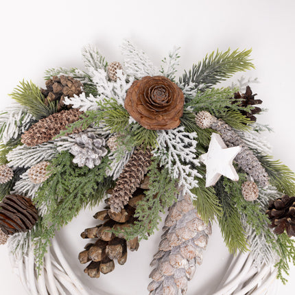 Coroniță Crăciun "Nature's Harmony" pe Lemn Împletit