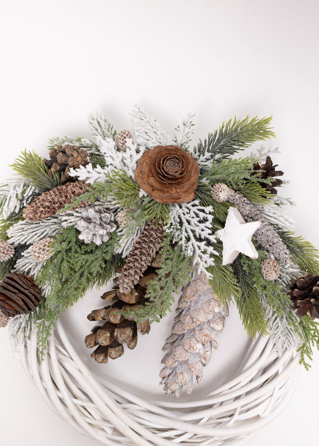 Coroniță Crăciun "Nature's Harmony" pe Lemn Împletit