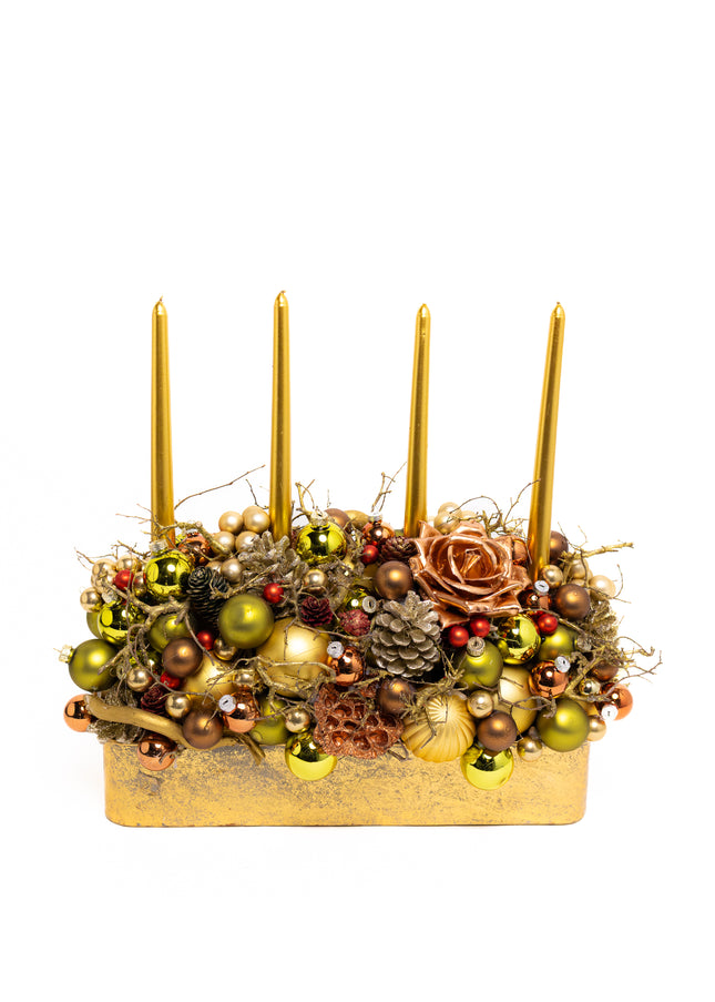 Aranjament Lux FloraArt cu Bonsai, Trandafir și Cupru