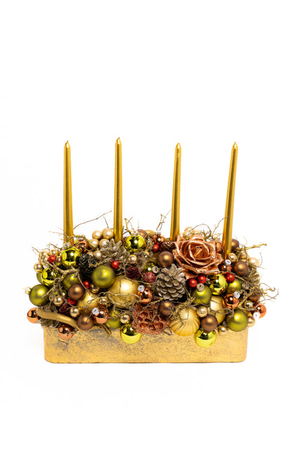 Aranjament Lux FloraArt cu Bonsai, Trandafir și Cupru
