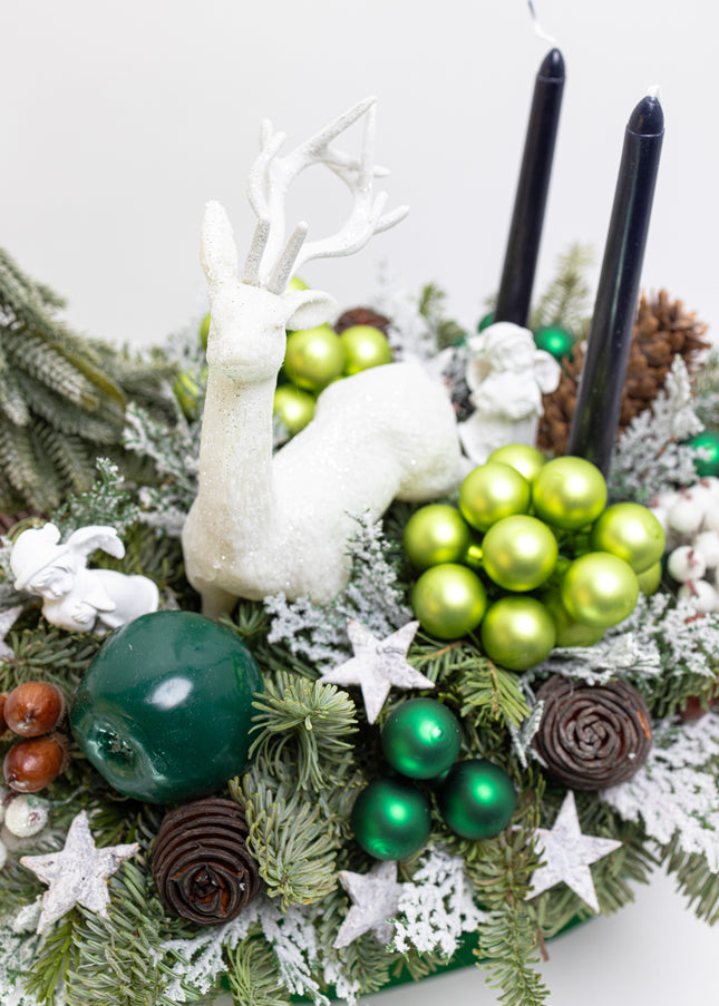 Aranjament Festiv „Emerald Forest & White Deer”